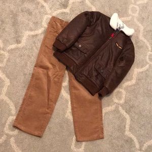 Bomber jacket and corduroy pants set